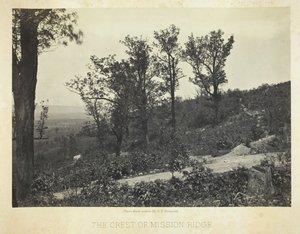 De top van Mission Ridge, 1864-1866 door George N. Barnard