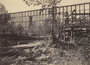Trestle-brug bij Whiteside, 1860s