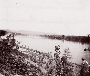 Uitzicht op de Tennessee River richting Chattanooga, ca. 1864 door George N. Barnard