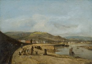Swansea vanaf de westelijke pier door George Orleans De La Motte