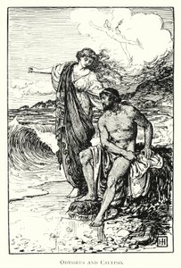 Odyssee: Odysseus en Calypso door George Percy Jacomb Hood