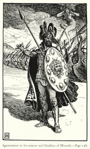 De Ilias: Agamemnon in zijn harnas en de godin van de tweedracht door George Percy Jacomb Hood