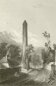 De ronde toren van Clondalkin, Dublin, Ierland door George Petrie