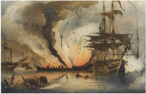 De Zeeslag bij Navarino op 20 oktober 1827 door George Philip Reinagle