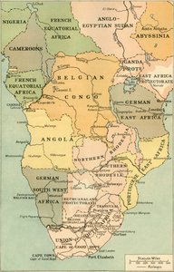 Kaart van Midden- en Zuid-Afrika, 1919