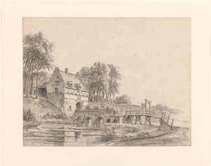 Gezicht op de poort van Kasteel Buren door George Pieter Westenberg
