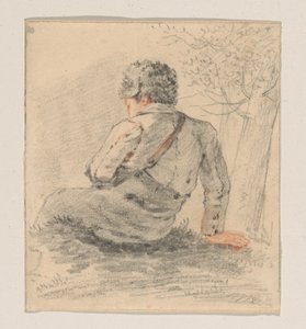Zittende jongen, van achteren gezien door George Pieter Westenberg