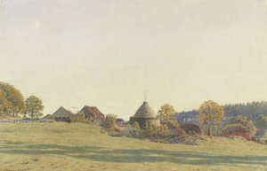 Baksteenveld in Pitland Street, Surrey door George Price Boyce