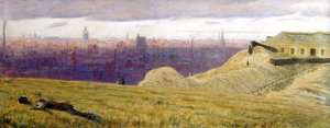 Newcastle vanaf de Rabbit Banks, Gateshead aan de Tyne