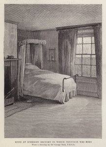 Kamer in Somersby Rectory, Lincolnshire, waar de Engelse dichter Alfred, Lord Tennyson in 1809 werd geboren door George Reid