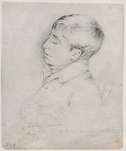 Een portret van Welby Sherman slapend in een stoel door George Richmond