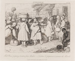 Melkvrouwen, Ittenheim, ca. 1821 (ets)