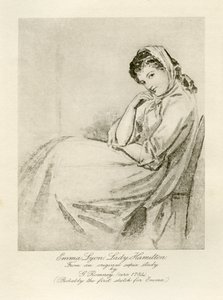 Emma Lady Hamilton door George Romney