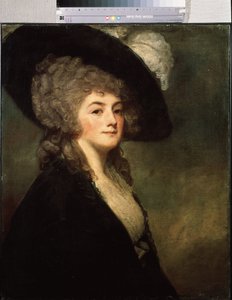 Portret van mevrouw Harriet Greer door George Romney