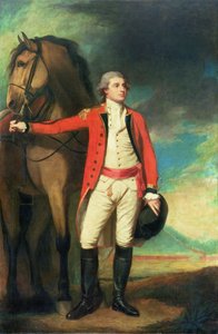 Portret van Generaal-majoor James Hartley, In Kapiteinsuniform van het Bombay Leger door George Romney
