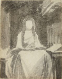 Portretstudie van Lady Hamilton als Sint-Cecilia door George Romney