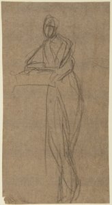 Portretstudie van een staande vrouw door George Romney