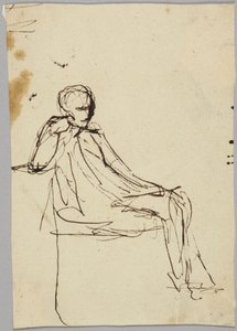 Zittende mannelijke figuur, portretstudie