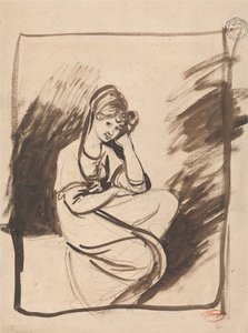 Schets voor het portret van een dame door George Romney