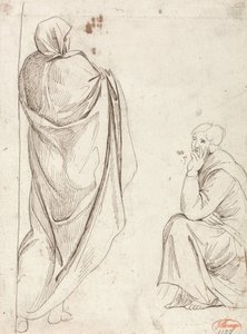 Staand figuur en zittend figuur door George Romney