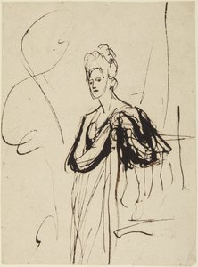 Staande vrouwenfiguur, halflang door George Romney