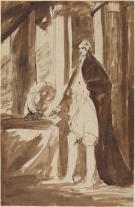 Studie voor het portret van een man door George Romney