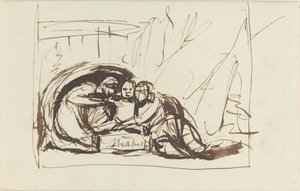 De jonge Shakespeare gevoed door komedie en tragedie door George Romney