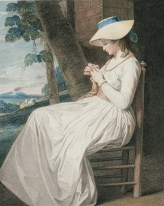 De naaister, gegraveerd door Thomas Cheesman (1760-ca.1834), uitgegeven door John en Josiah Boydell, 1787 door George Romney