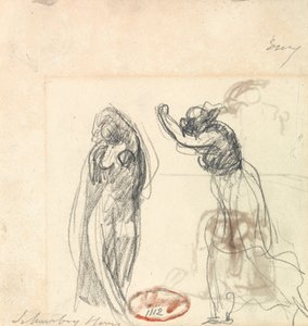 Twee schetsen van een vrouwenfiguur door George Romney