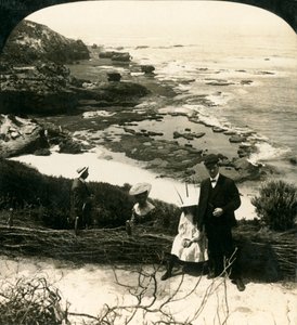 Laag tij bij het Achterstrand, Sorrento, Victoria, Australië, c1909