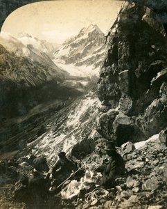 Mount Cook, en de Hooker-gletsjer en vallei, Nieuw-Zeeland, ca. 1909 door George Rose