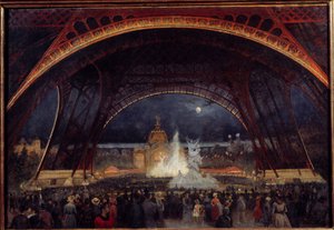 Nachtfeest op de Wereldtentoonstelling van 1889 onder de Eiffeltoren