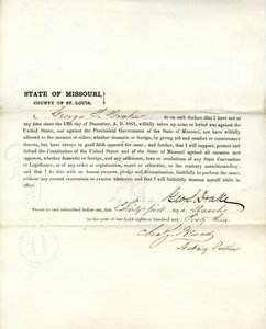 Loyaliteitseed van George S. Drake uit Missouri, County of St. Louis
