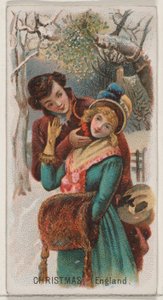 Kerstmis, Engeland, uit de serie Holidays N80 voor Duke merk sigaretten, 1890 door George S. Harris and Sons
