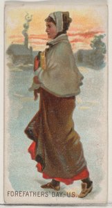Voorvaderdag, Verenigde Staten, uit de Holidays serie N80 voor Duke merk sigaretten, 1890 door George S. Harris and Sons