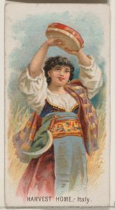 Oogstfeest, Italië, uit de serie Holidays N80 voor Duke merk sigaretten, 1890