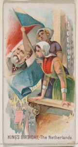 Verjaardag van de Koning, Nederland, uit de Feestdagen serie N80 voor Duke merk sigaretten, 1890