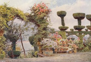 Italiaanse Tuinen: La Badia, Voorhof van het Klooster door George Samuel Elgood