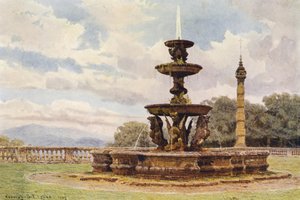 Italiaanse tuinen: De drakenfontein, Villa Mondragone door George Samuel Elgood