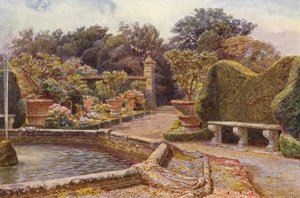 Italiaanse tuinen: De fontein, Villa di Caniparola door George Samuel Elgood
