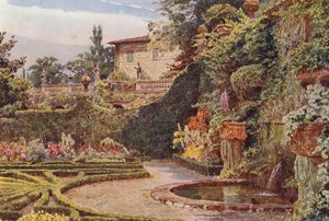 Italiaanse tuinen: Het Palazzo vanaf de Parterre, Villa Palmieri door George Samuel Elgood