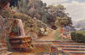 Italiaanse Tuinen: Villa Cicogna, Onder de Waterval door George Samuel Elgood
