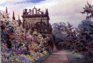 De voorhof, Hardwick Hall, Derbyshire door George Samuel Elgood