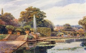 Het meer bij Bramham Park, Yorkshire (kleurenlitho) door George Samuel Elgood