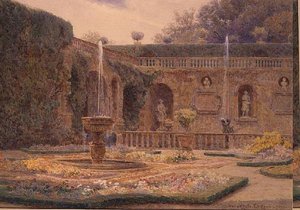 De tuin bij Villa Cigogna Mozzoni door George Samuel Elgood