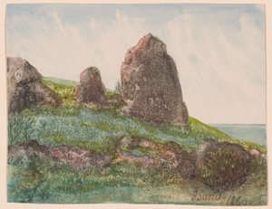 Landschap met rotsen door George Sand