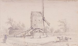 Uitzicht op molen op Blackheath, Greenwich, Londen