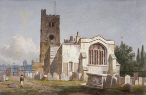 Kerk van St. Mary in Lambeth, Londen, c1810 door George Shepherd