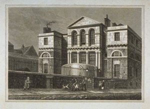 Uitzicht op het Sessions House, Old Bailey, 1812 door George Shepherd