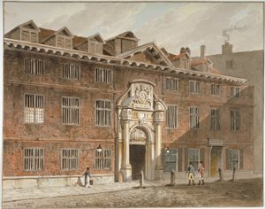 Westgevel van Blackwell Hall, King Street, City of London, 1811 door George Shepherd